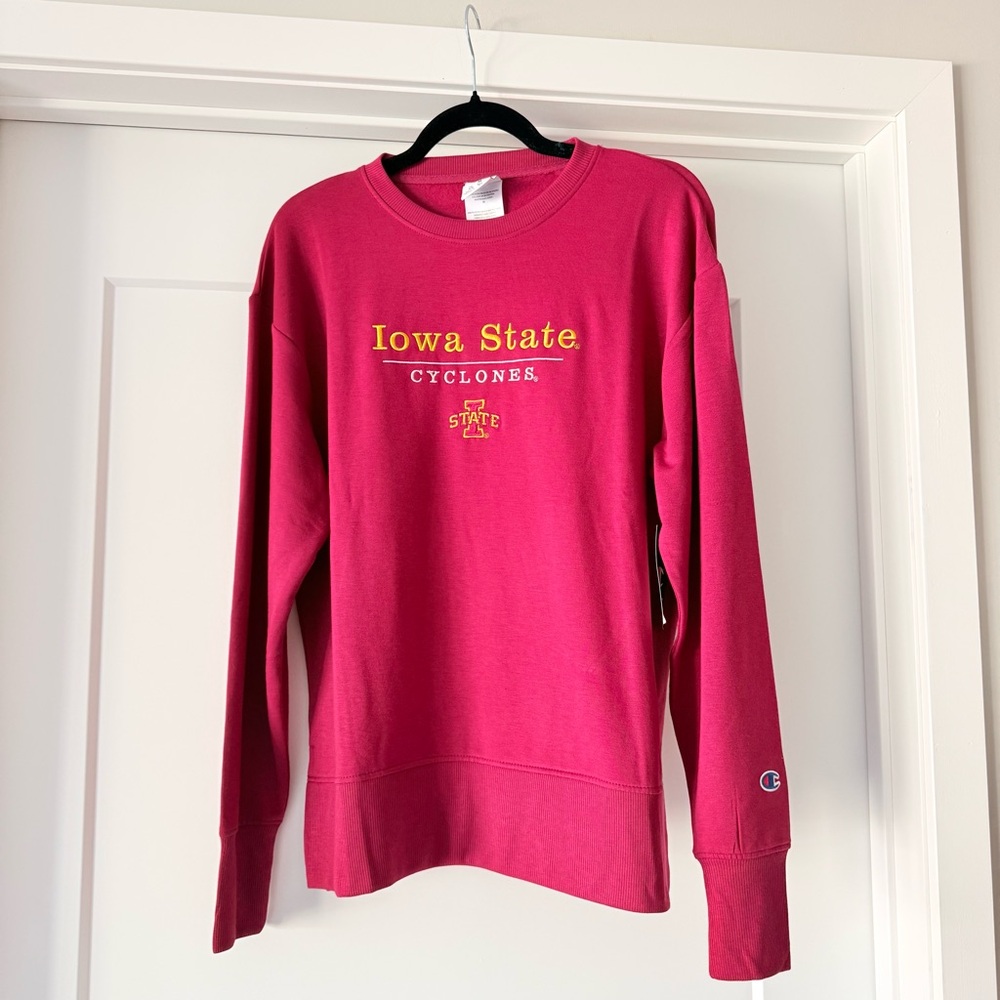 NWT-Champion Embroidered Iowa State Cyclones Maroon Crewneck Sweatshirt Sz M